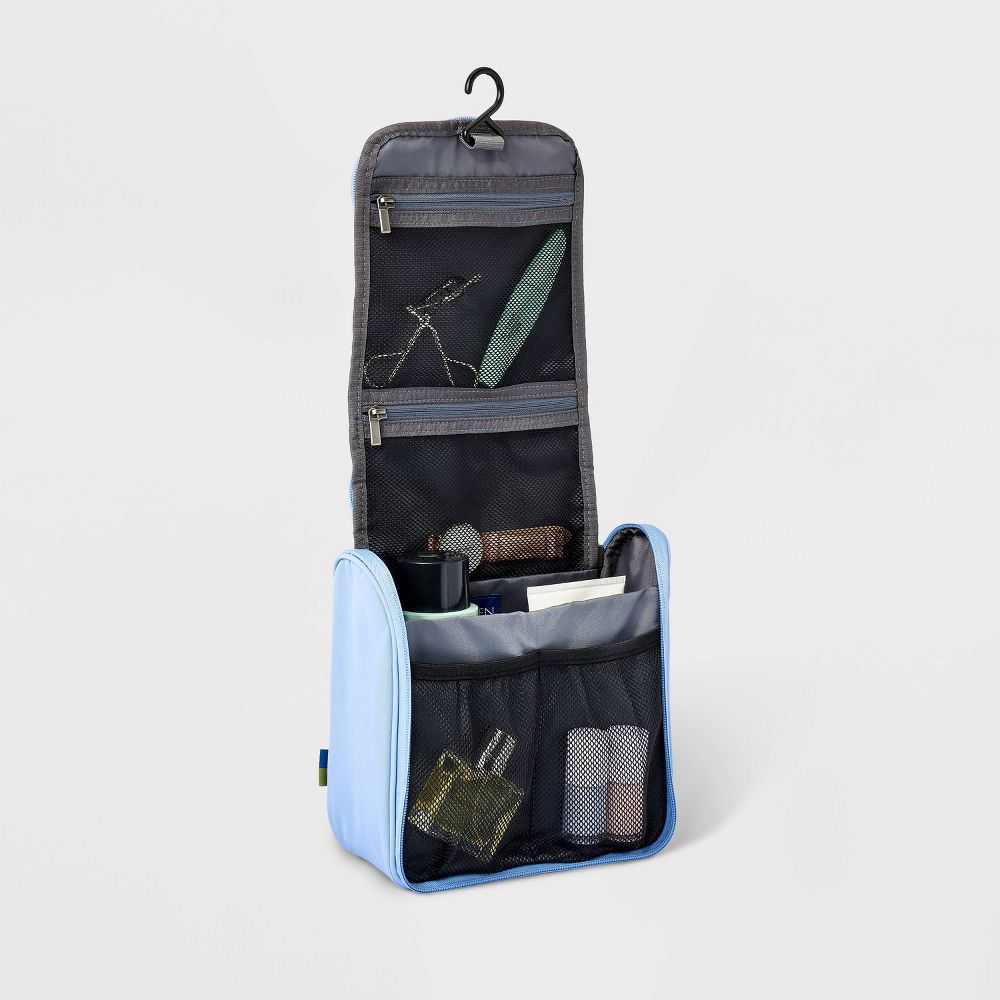 Small Hanging Toiletry Bag Blue - Water-Resistant Travel Accessory - Image 2