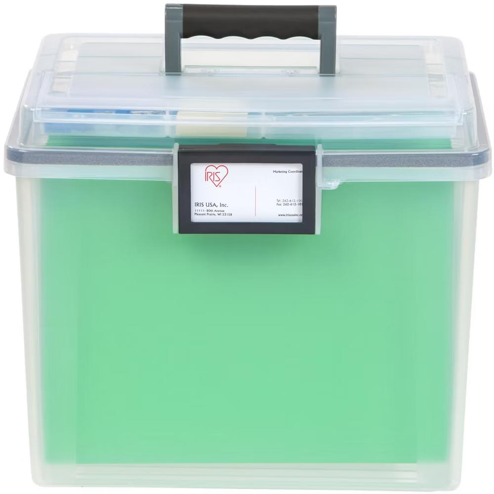 USA Portable Letter Size File Box with Handle for Hanging Folders - Image 12
