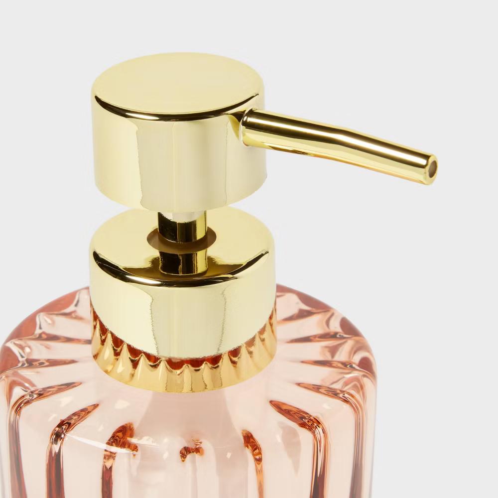 Colored Glass Soap Pump Pink - Image 2