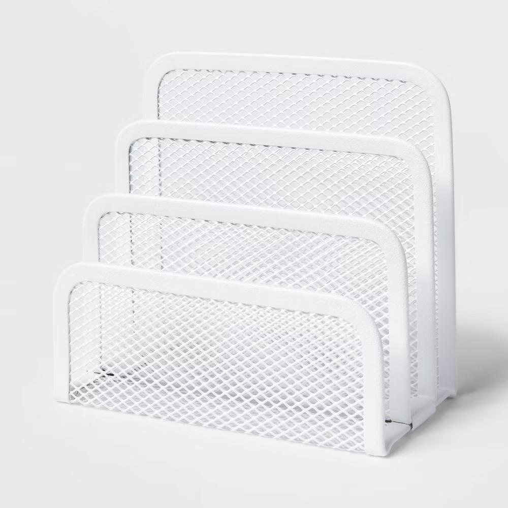 Mesh Letter Sorter White - Steel File & Letter Organizer, Holder, Tray, No Assembly Required - Image 2