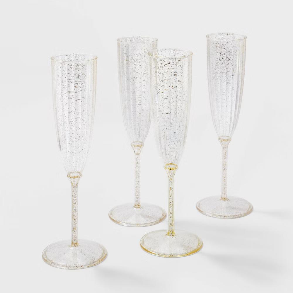 4ct Gold Plastic Champagne Flute - Image 3