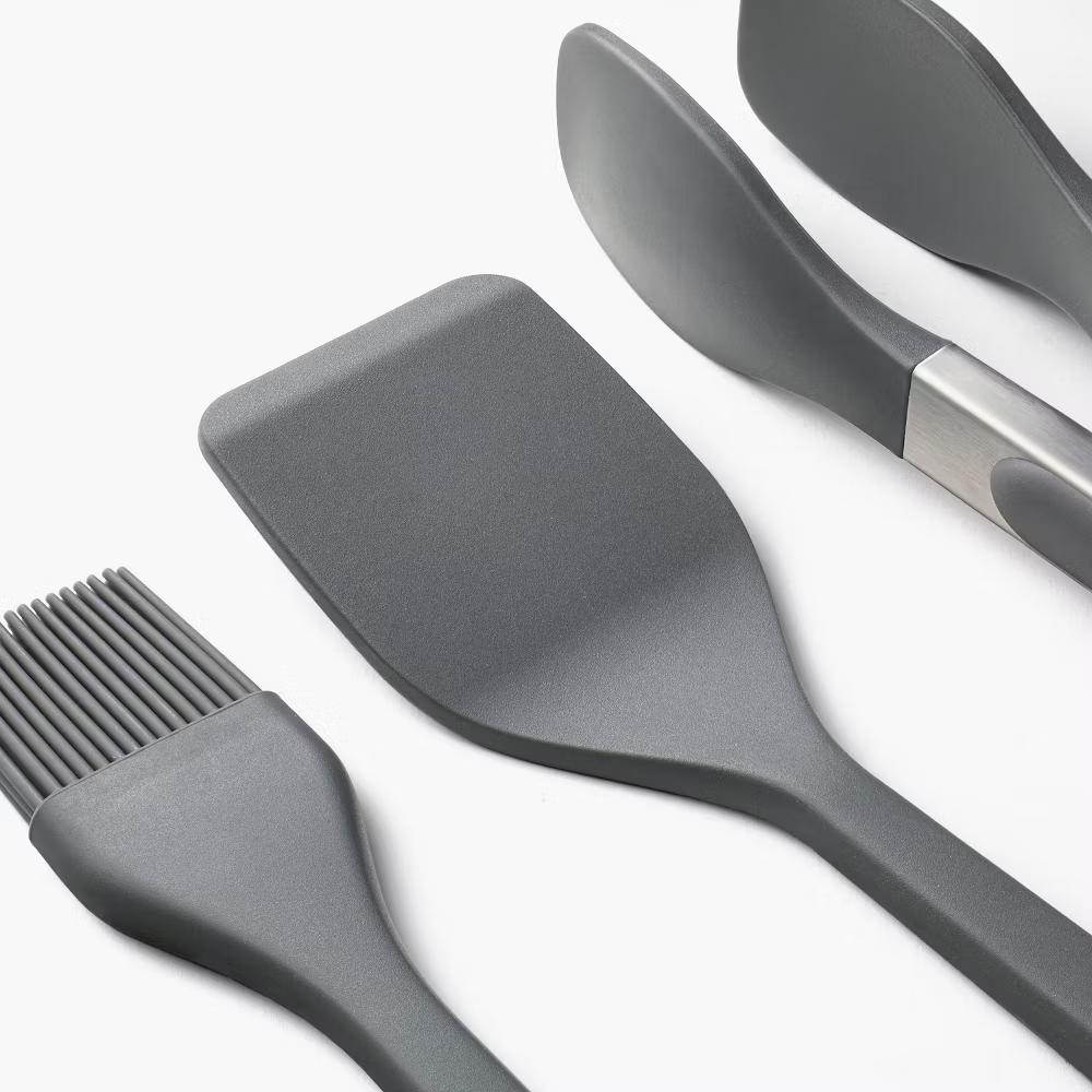 3pc Silicone Mini Turner Basting Brush and Tongs Set - Image 9