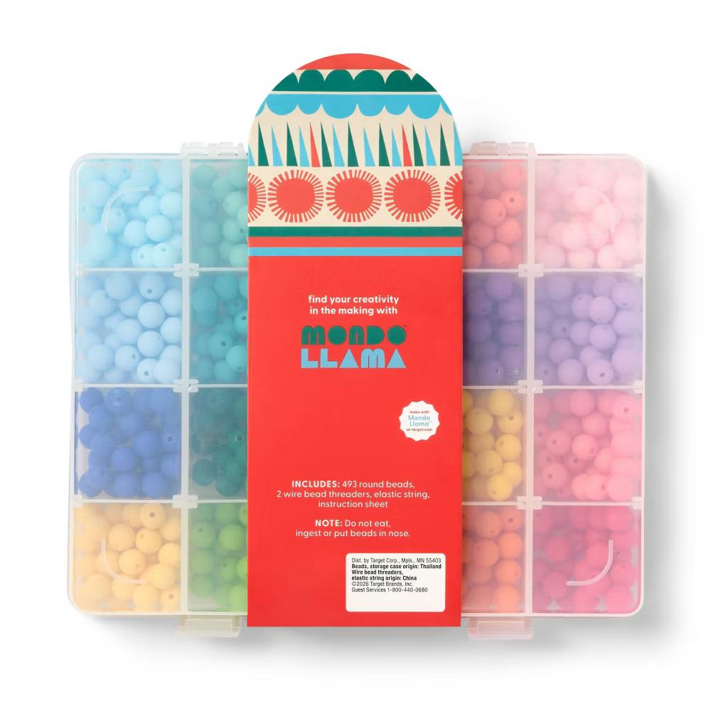 490+ Rainbow Acrylic Round Bead Kit - Image 2