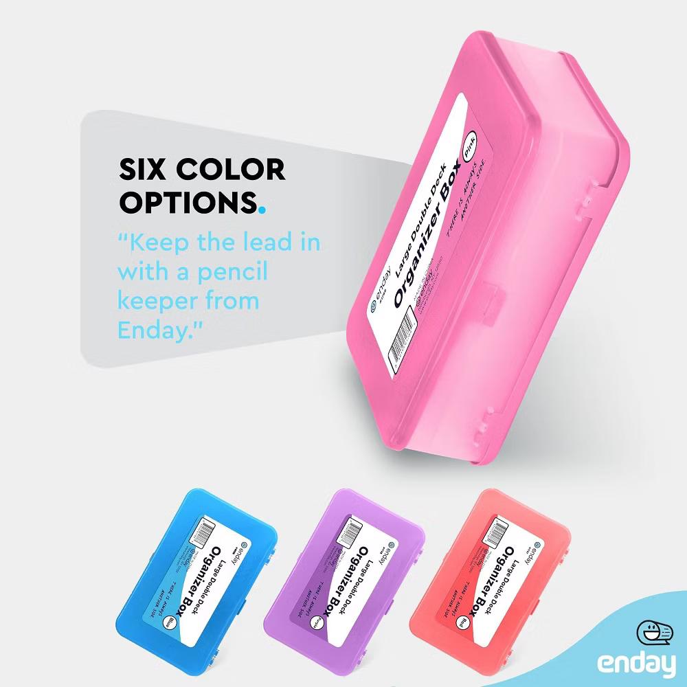 Large Capacity Double Deck Pencil Box - Plastic With 12 Compartments, Snap-Tight Lid, Hard Case Storage Organizer - Image 28