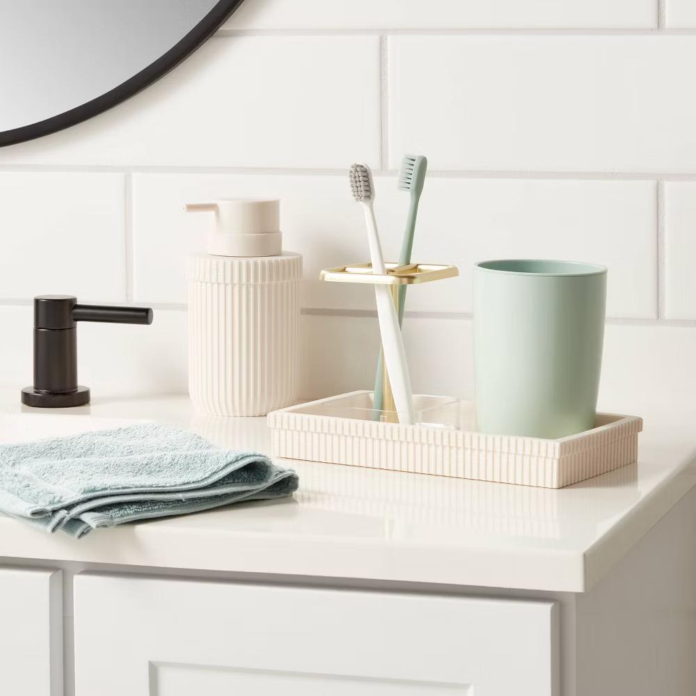 Ribbed Bath Tray White - Image 2