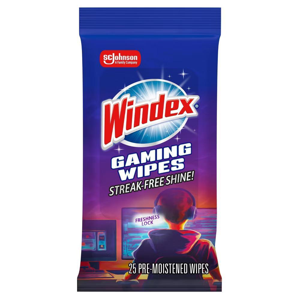 Windex Gaming Electronic All-Purpose Cleaning Wipes - 25ct: Resealable Bag, Streak-Free Surface, Removes Dust, Multi-Surface - Image 3