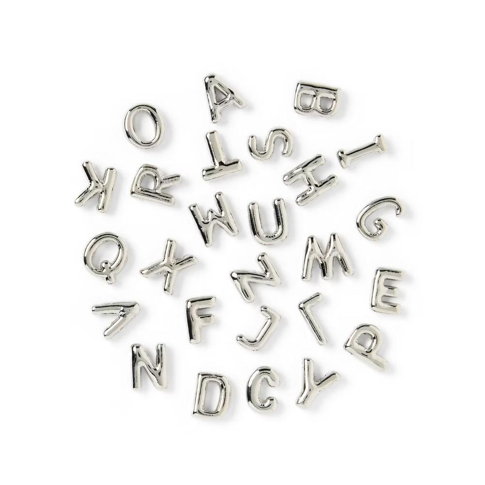 26ct Silver Fashion Letter Beads Set - Image 2