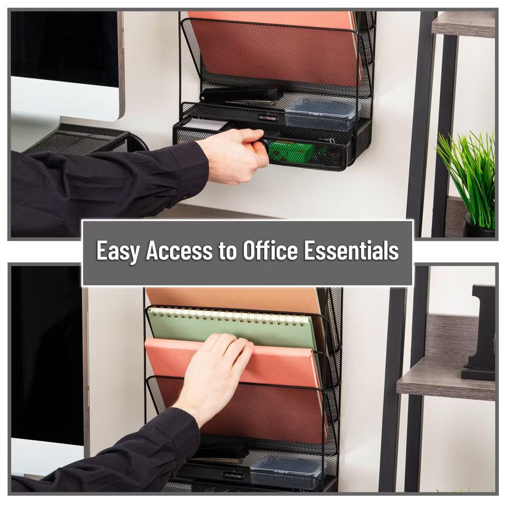 Wall Mount Metal File Organizers Black - Image 7