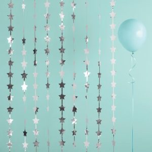 Star Foil Party Backdrop Decoration Silver
