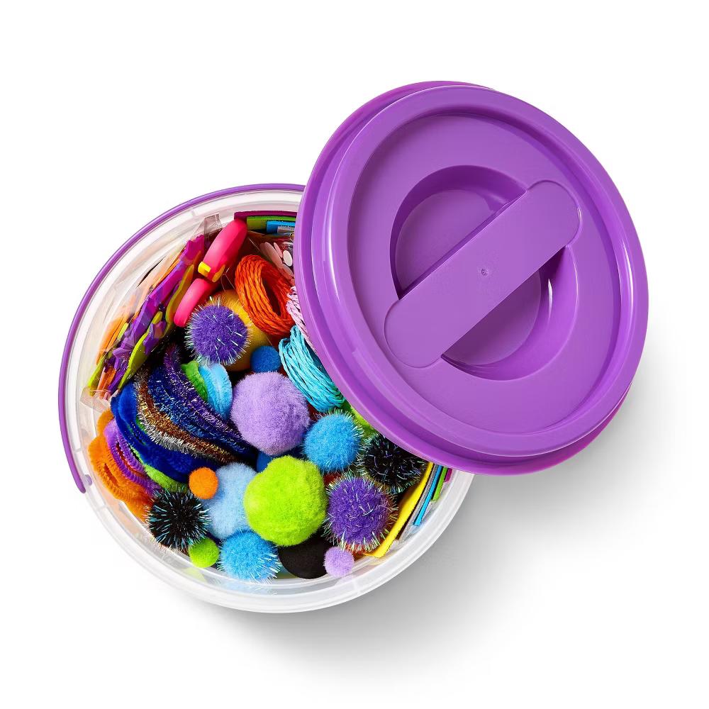 Cosmic Bucket of Crafts Set - DIY Art Kit with Pom Poms, 336 Pieces, Ages 6 - Image 4