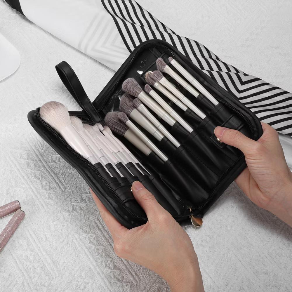 Waterproof Stand-Up Makeup Brush Bag 1 Pc - Image 2
