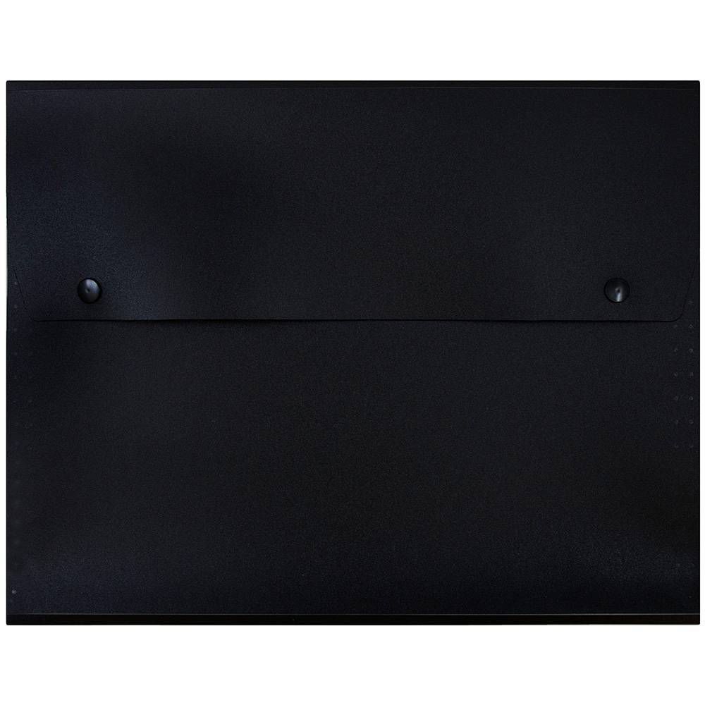 9" 13" 6 Pocket Plastic Expanding File Folder with Snap Closure - Letter Size - Black: Accordion Organizer - Image 4