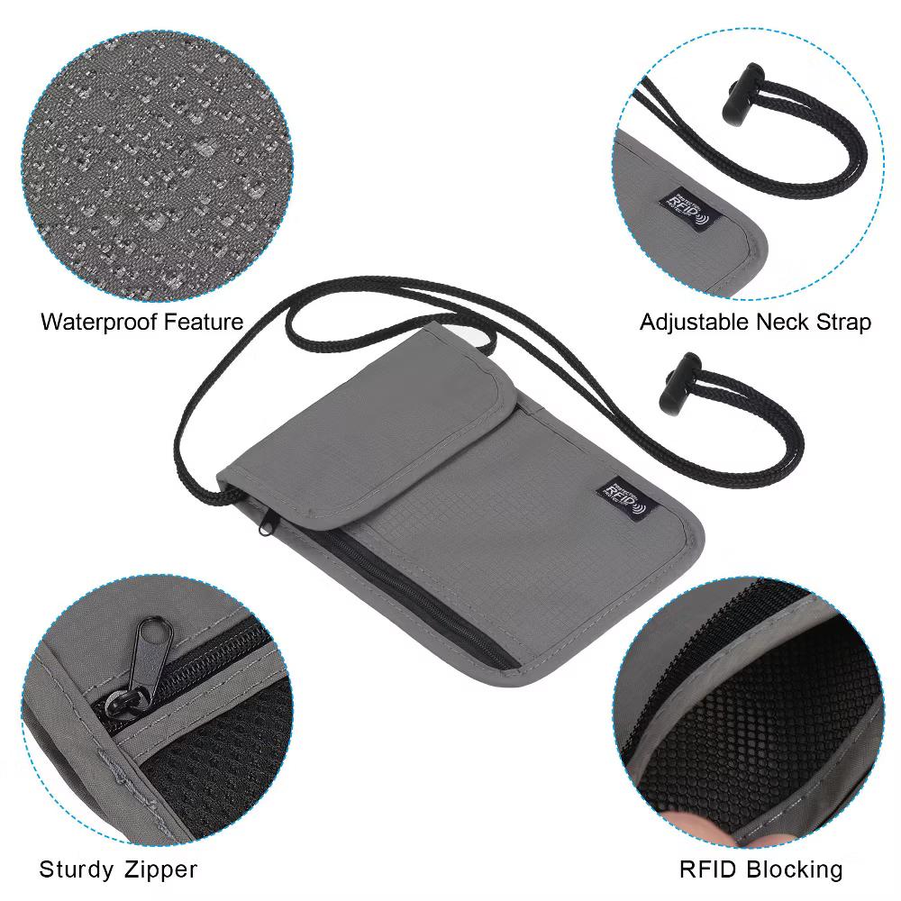 Waterproof Passport Holder Neck Wallet for Women Men - Image 23