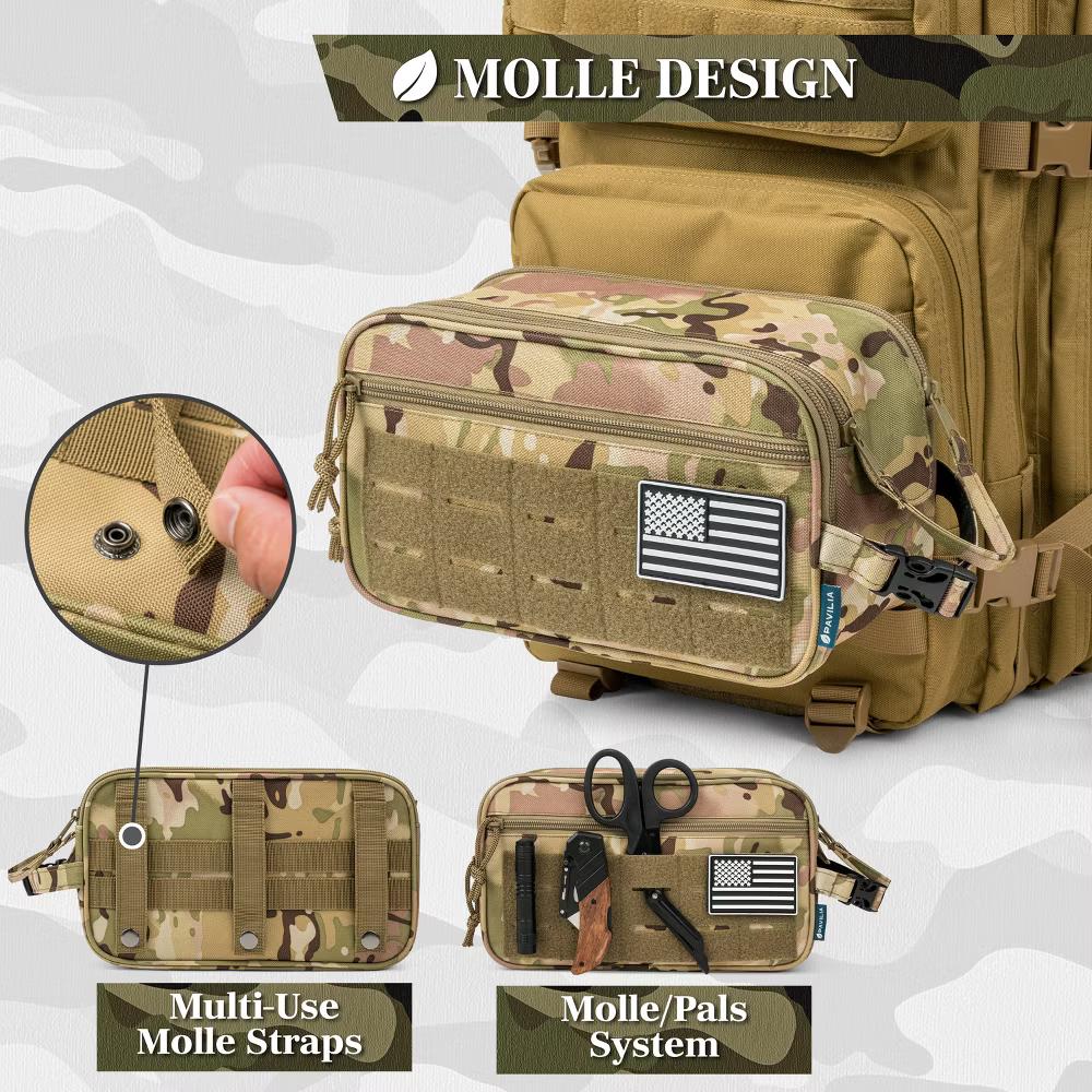 Tactical Toiletry Bag for Men, Hygiene Travel Bag, Military Dopp Kit, Water Resistant Molle Pouch, Shaving Grooming Organizer Case - Image 46