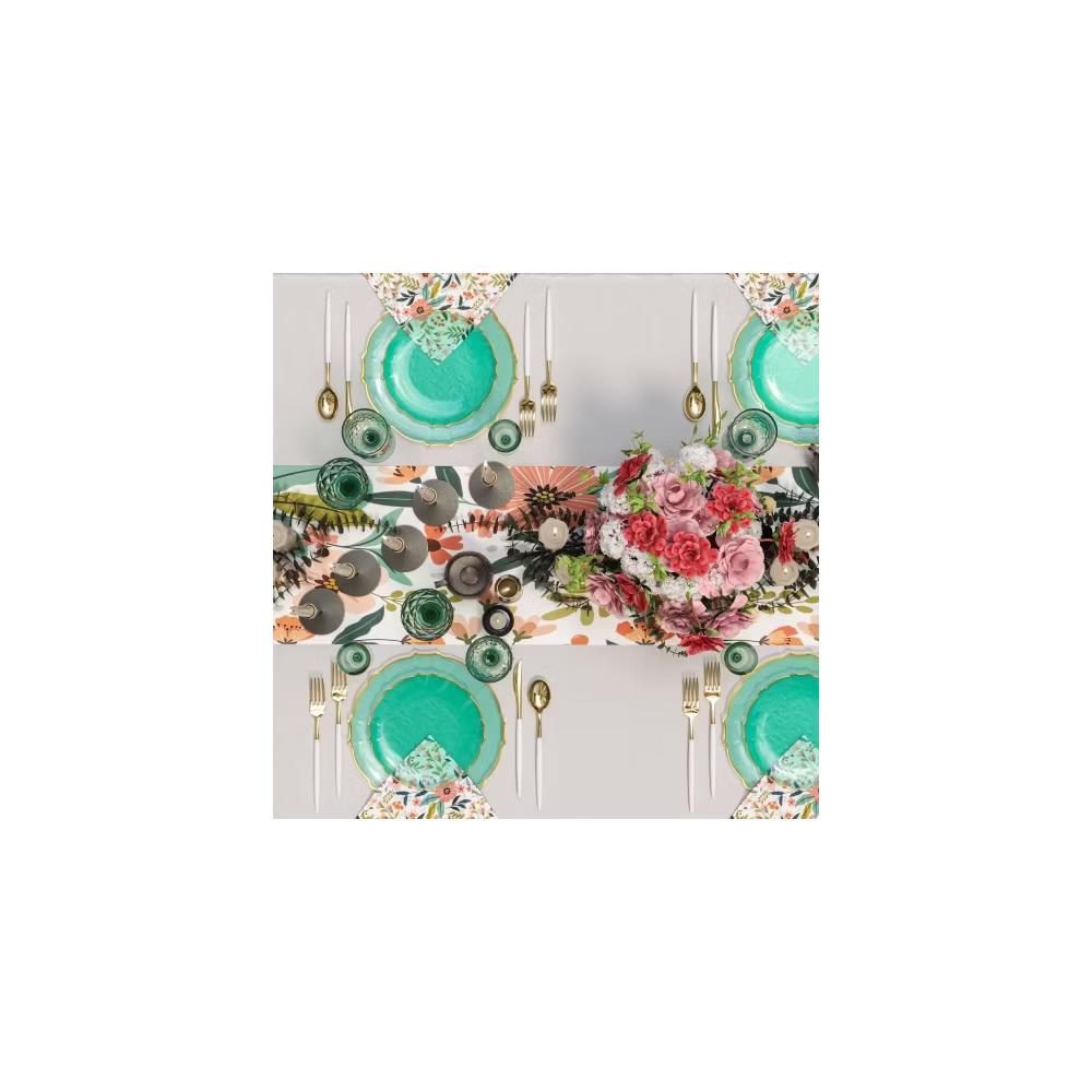 Trendables 40 Pieces Plastic Disposable Wedding Plates Set - 20 7.5" & 20 10" Thin & DelicateTinted Petals Plates with Rim - Image 64