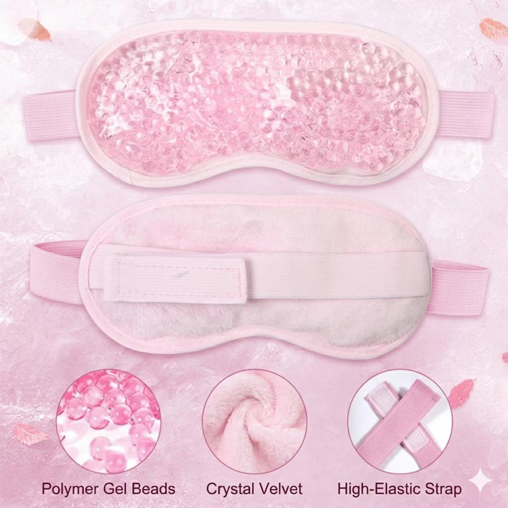 Reusable Gel Bead Eye Mask Hot and Cold Compress PVC Eye Cover with Adjustable Strap - Image 18