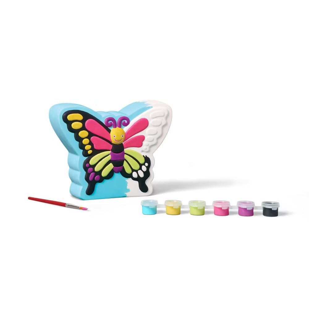 Paint-Your-Own Ceramic Butterfly Craft Kit - DIY Art Kit with Paint & Brush, Ages 8