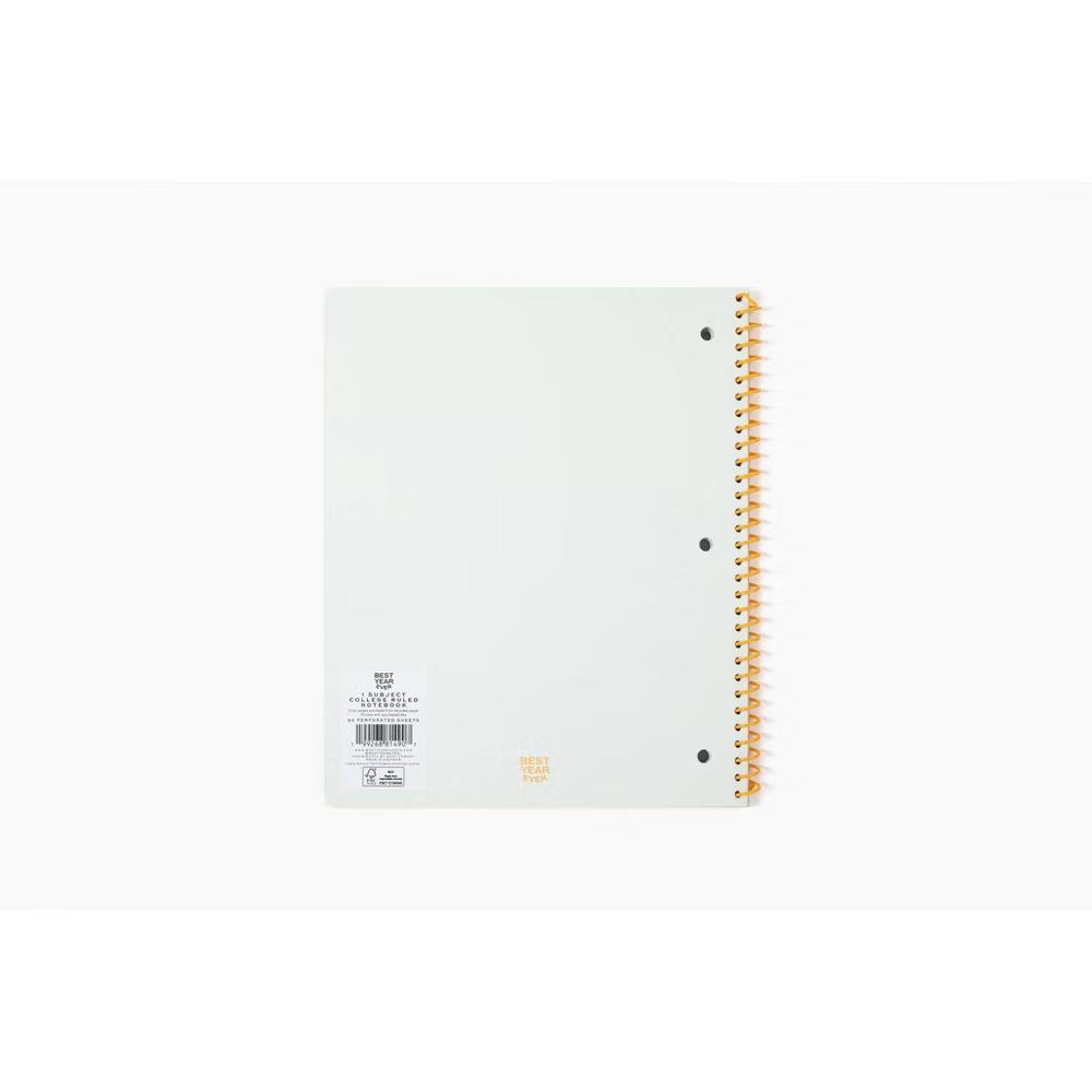 Best Year Ever 8.5"x10.5" Wide Rule Mint Orange Colorblock Notebook - Image 2
