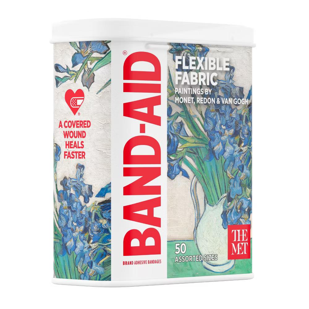Brand Adhesive Flexible Fabric Bandages - Paintings by Monet, Redon & Van Gogh - Collectible Tin - Assorted - 50ct - Image 3