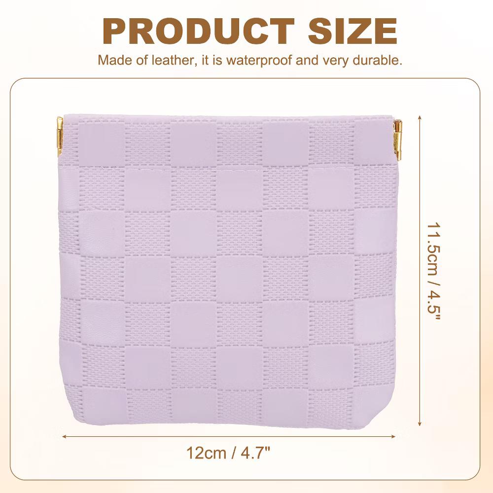 Leather Waterproof Travel Organizing Mini Snap Closure Makeup Pouch - Image 20