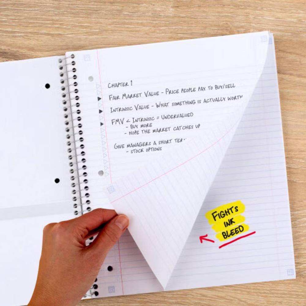 Five Star 8.5"x11" Active College Ruled Notebook 80 Pages White - Image 3