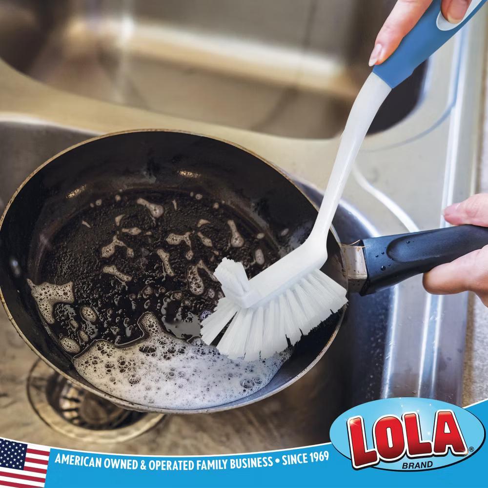 PRO Dish Brushes & Scrubber- Stiff Bristles, Food Scrapers, Comfort Handles - Image 4