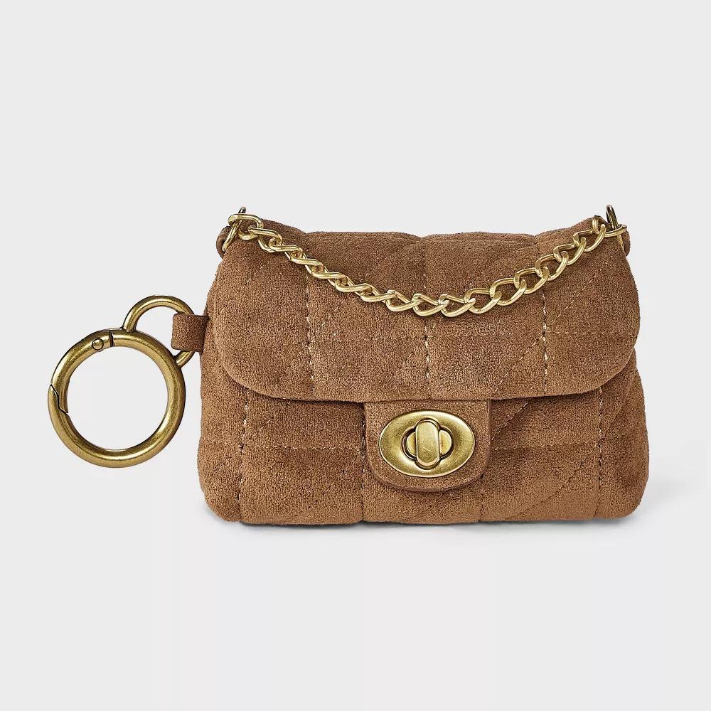 Quilted Turn Lock Clip On Pouch Bag Charm - Image 7