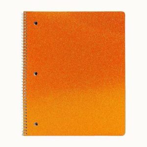 Ecokind 8.5"x10.5" Wide Ruled 1 Subject Notebook with Edge Printing Orange Glitter