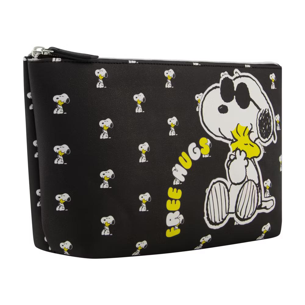 Peanuts Women's Snoopy Makeup Bag Small Travel Cosmetic Zipper Pouch Organizer Black - Image 3