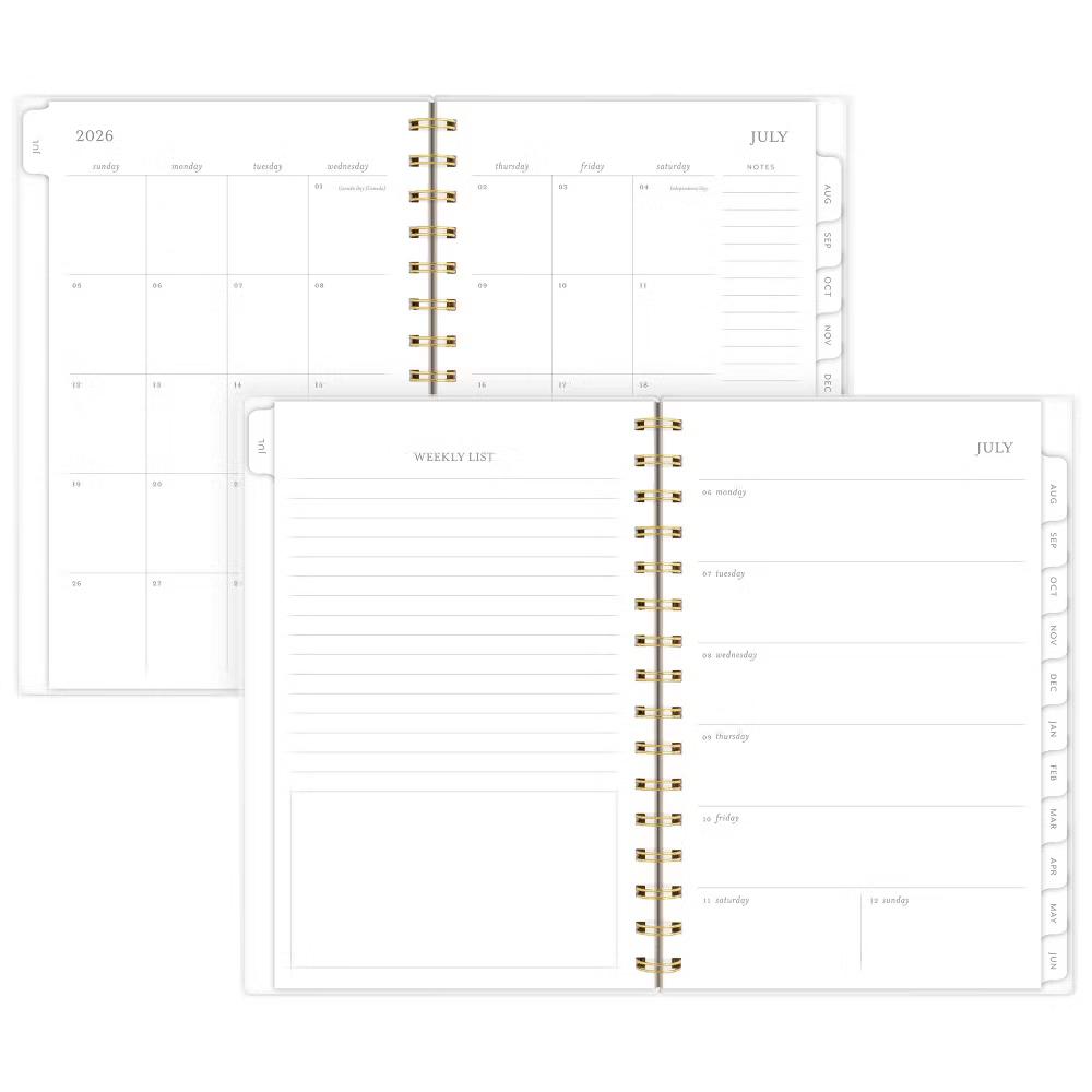 Essentials 5.5"x8.5" Small Wirebound Frosted Poly 2026-2027 Weekly/Monthly Planner Yellow Stripe - Image 6