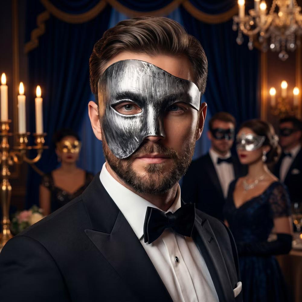 Plastic Half Face Mask for Halloween Costume Party and Mysterious Black Decor - Image 19