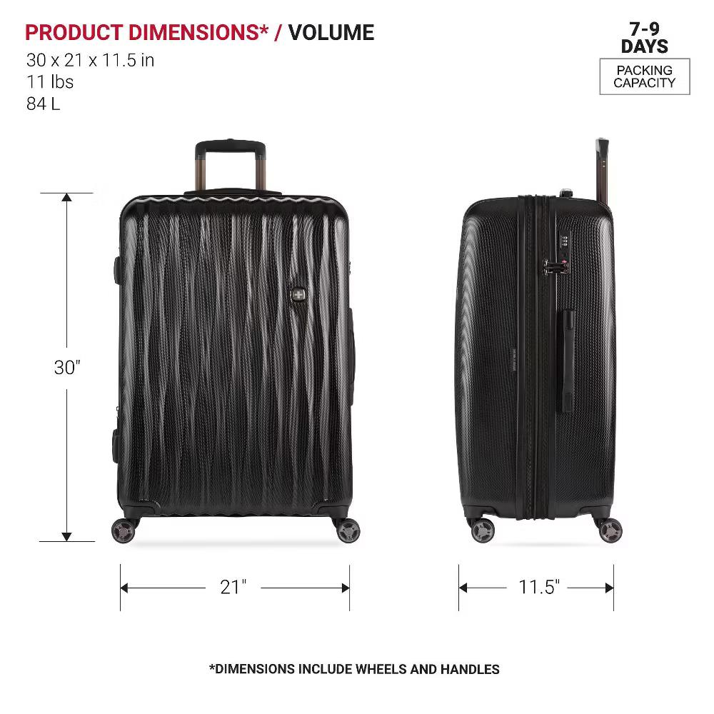 Energie Hardside Large Checked Spinner Wheels Suitcase - Image 2