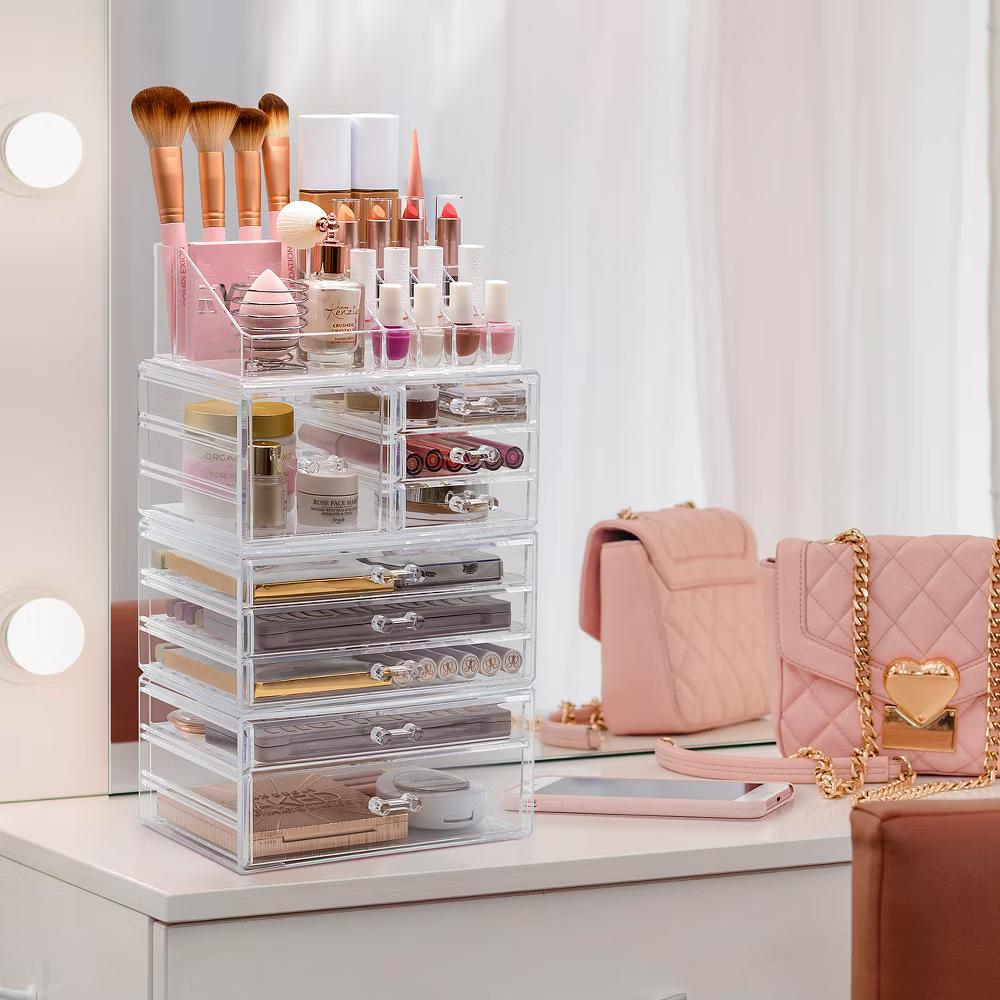 4-piece Makeup and Jewelry Storage Case Display - Spacious Design - Great for Bathroom, Dresser, Vanity and Countertop - Image 5