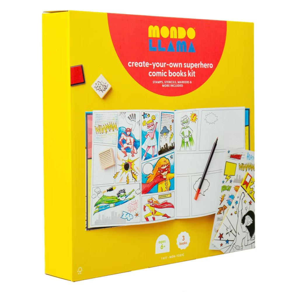 Create-Your-Own Superhero Comic Books Kit - DIY Art Kit for Designing Superhero Comics, Includes Markers & Stickers - Image 6