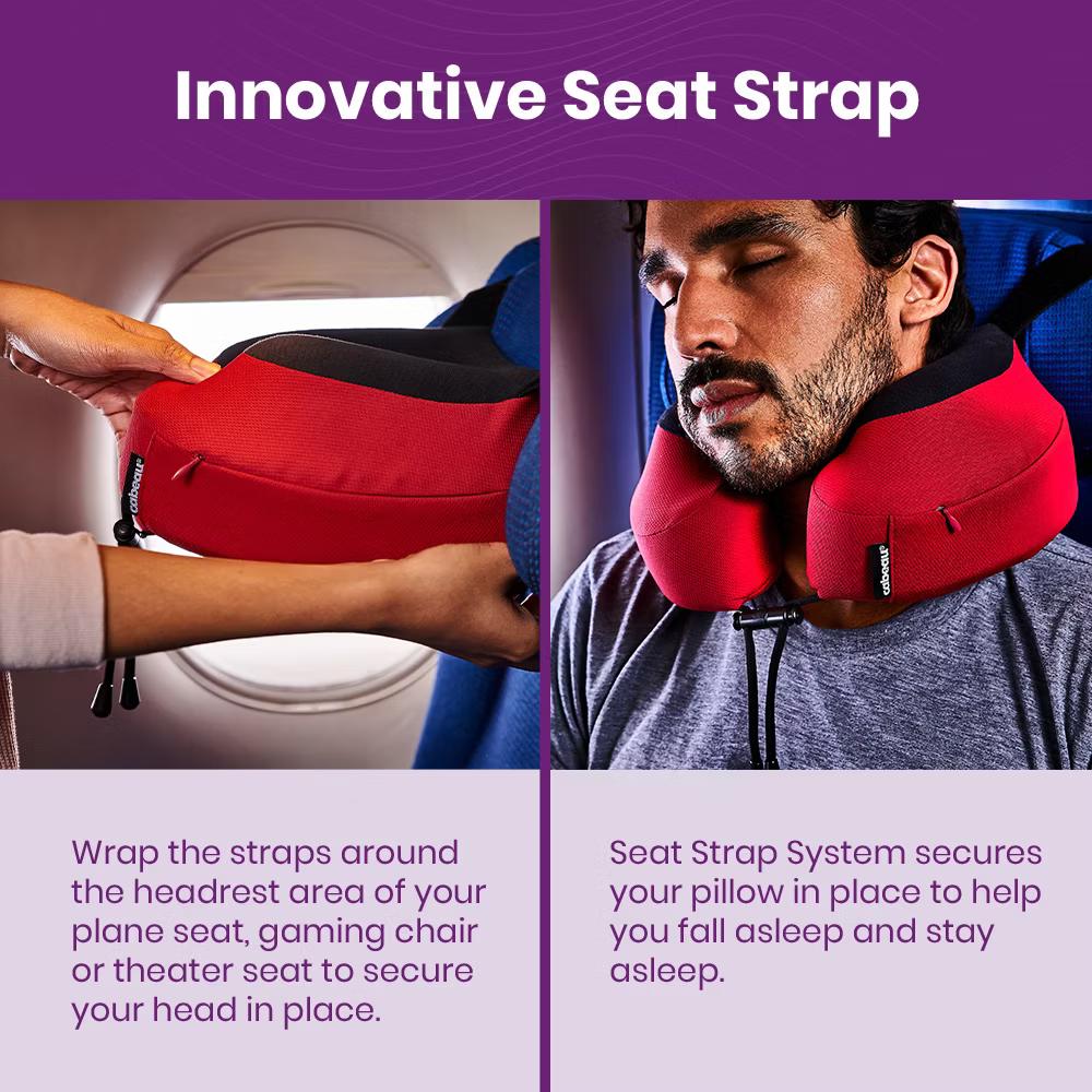 Cabeau Evolution S3 Memory Foam Travel Neck Pillow with Seat Strap, One Size - Image 6