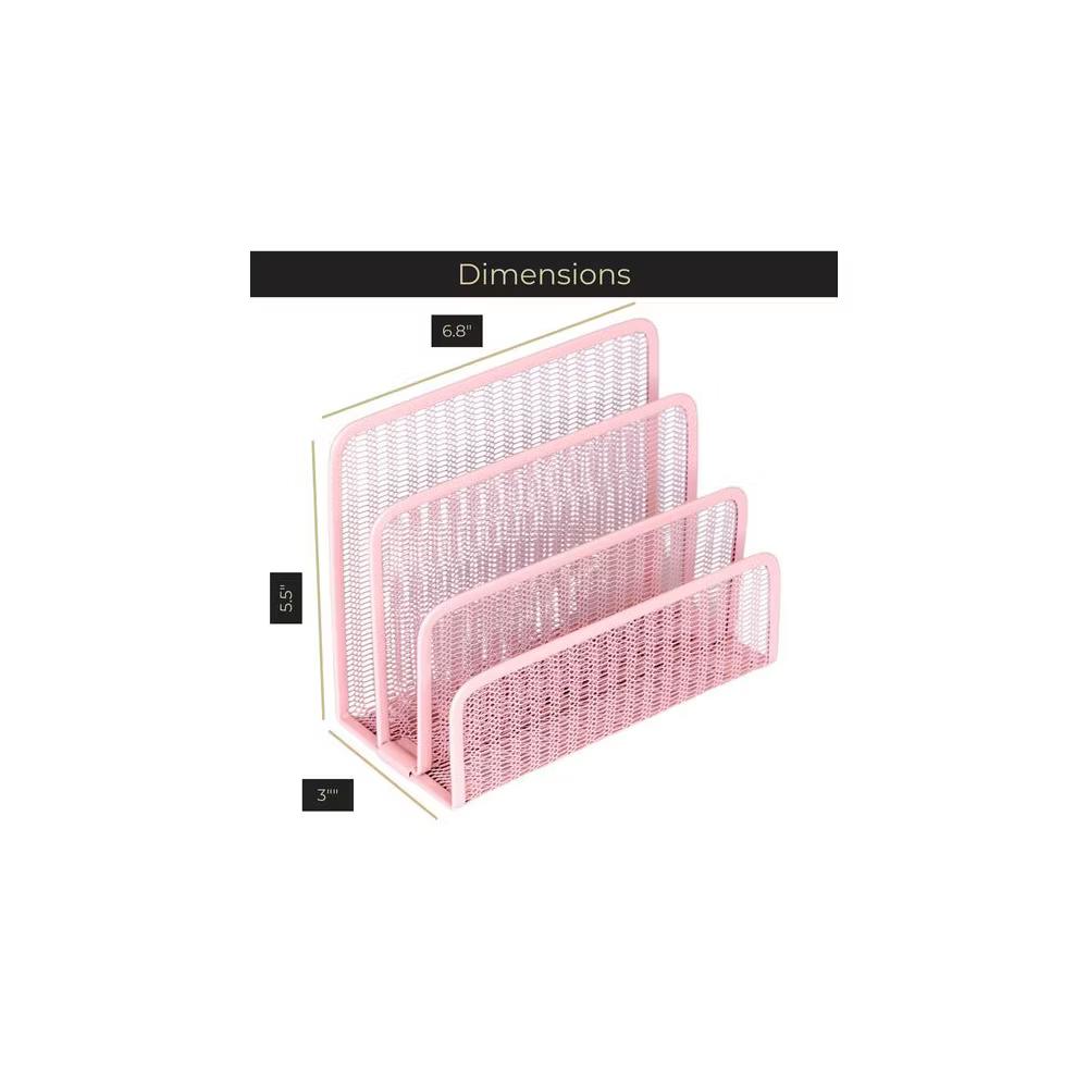 Blu Monaco 3 Tier Metal Mesh Letter Sorter - Available in Aqua, Black, Gold, Pink, Rose Gold, and White - Image 25