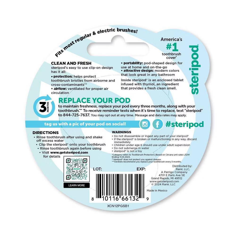 Steripod Toothbrush Cover - Trial Size - 1ct: Oral Care Accessory - Image 2