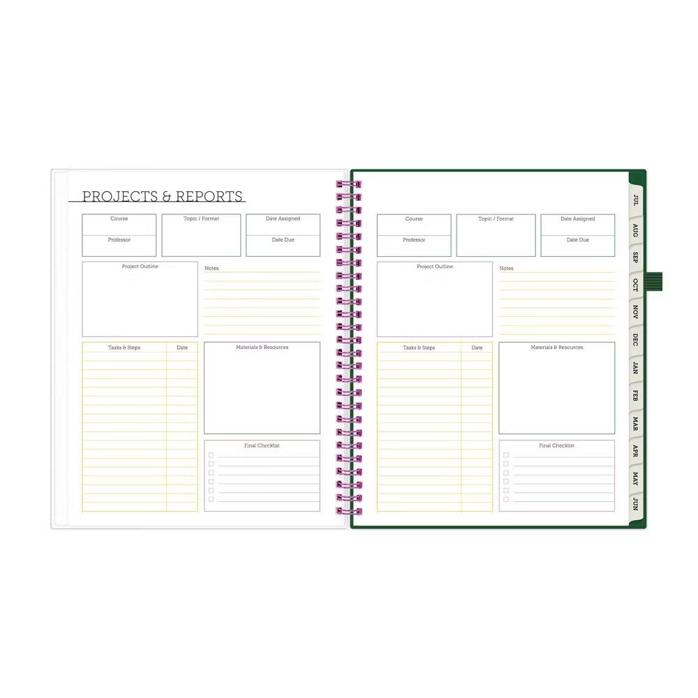 Blue Sky Your Year College Weekly/Monthly Planner Wirebound 7"x9" Green Date - Image 10