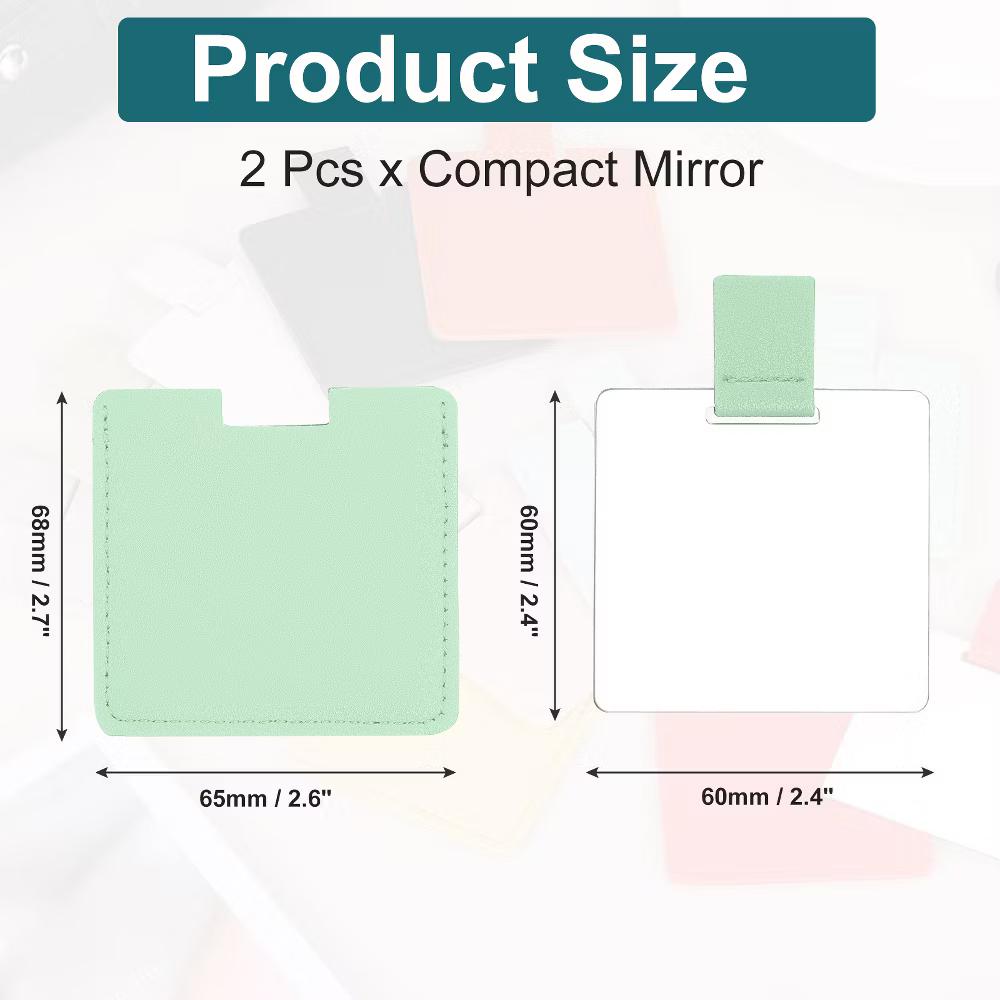 Stainless Steel Women Travel Makeup Mini Folding Mirror 2 Pcs - Image 8