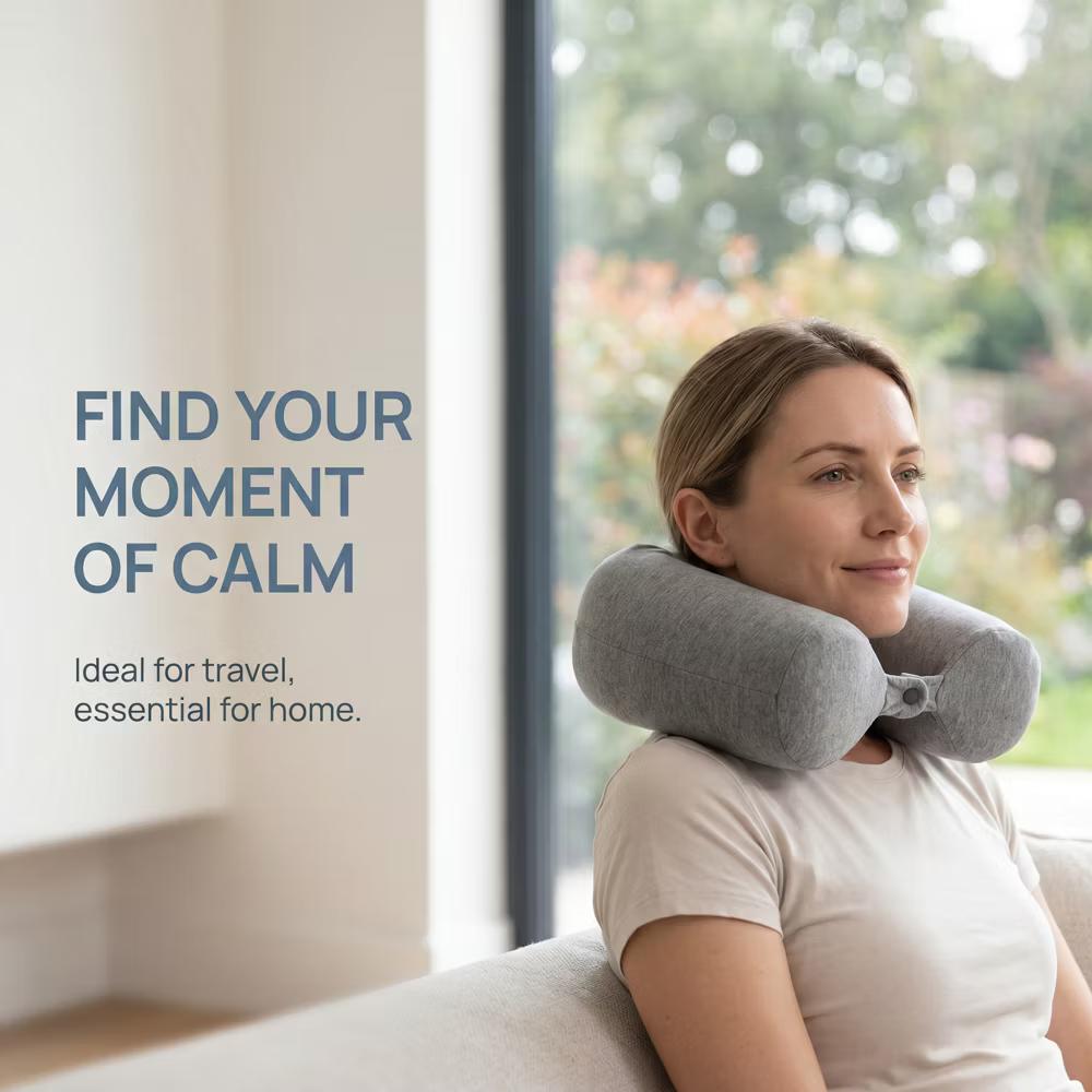 U‑Shaped Memory Foam Nap Pillow with Snap Closure for Desk and Travel Use 1Pc - Image 10