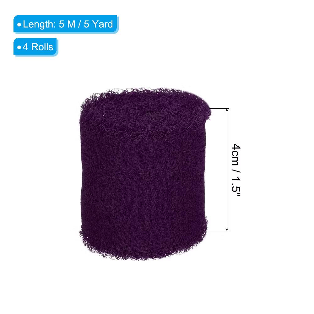 DIY Crafts Party Gift Wrapping Fringe Chiffon Silk Ribbon 4 Rolls - Image 7