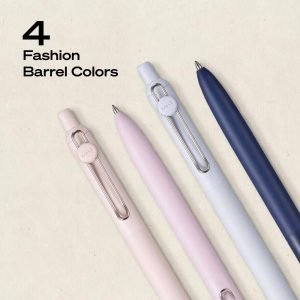 uniball Zento Retractable Liquid Gel Pens, 0.7mm Medium Point, Black Ink, Muted Barrel Colors, 4ct – Smooth, Quick-Drying Gel Ink