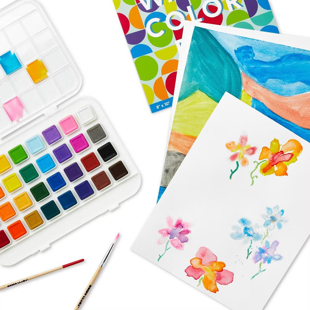 35pc Watercolor Paint Set - Non-Toxic Multicolor Craft Paint for Kids 6 - Image 5