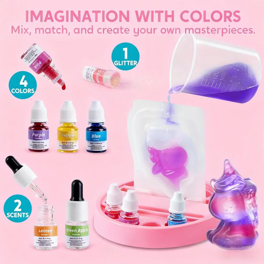 Soap Making Kit for Kids, DIY Arts and Crafts, Unicorn Girl Gifts, STEM Toys Science Kits, Ideal Birthday Gifts for Boys Girls Ages 6 7 8 - Image 8