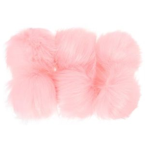Fluffy Elastic Faux Fur Pom Poms for Hats Scarves Gloves 6 Pcs