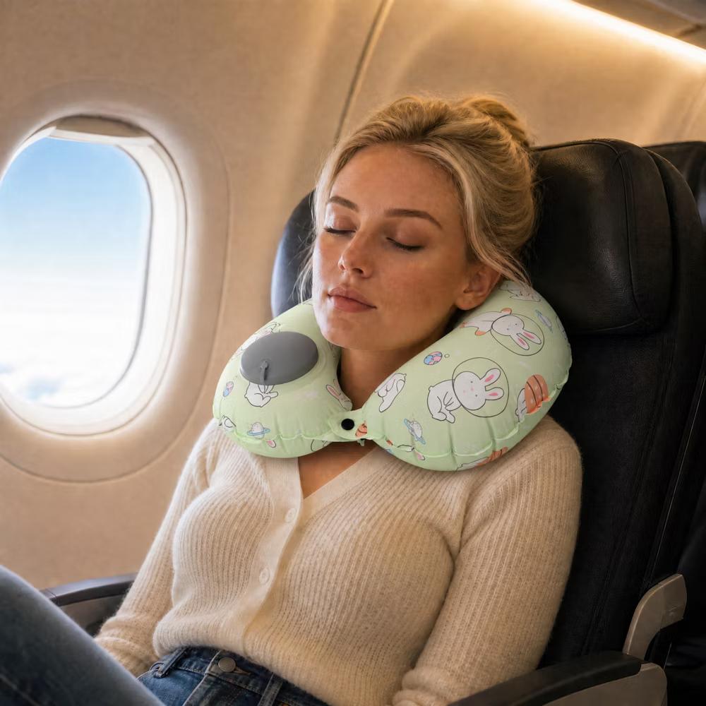 Ice Silk Inflatable Travel Pillow 1 Pc - Image 40