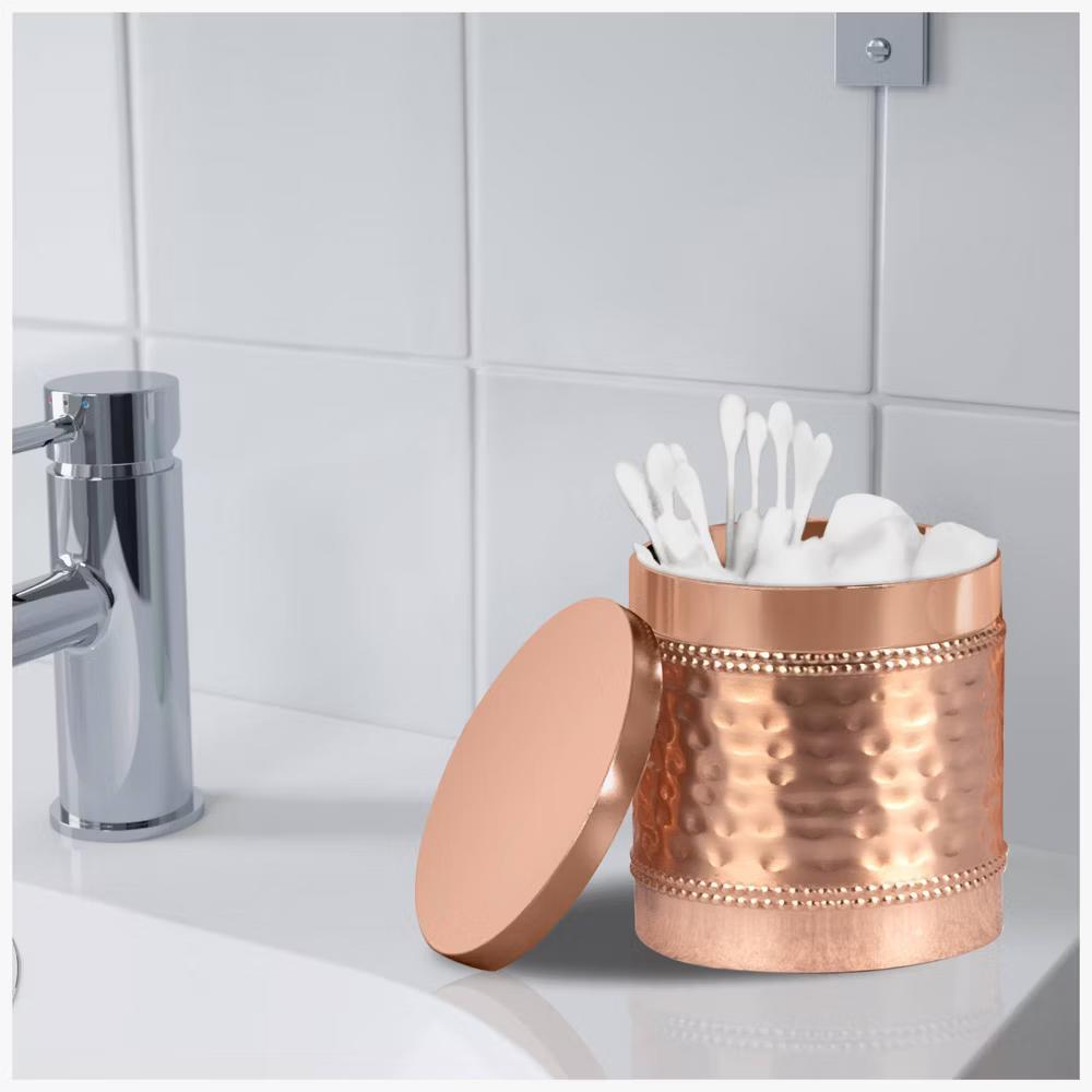 Stainless Steel Bathroom Vanity Countertop Storage Organizer Canister Jar Copper - Image 4