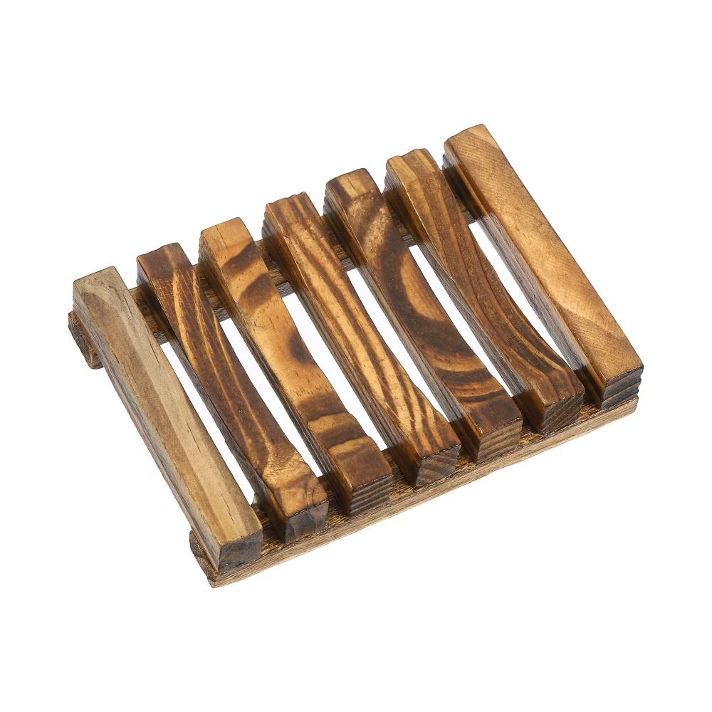 Wooden Natural Self Draining Bathroom Kitchen Sink Soap Dish - Image 5