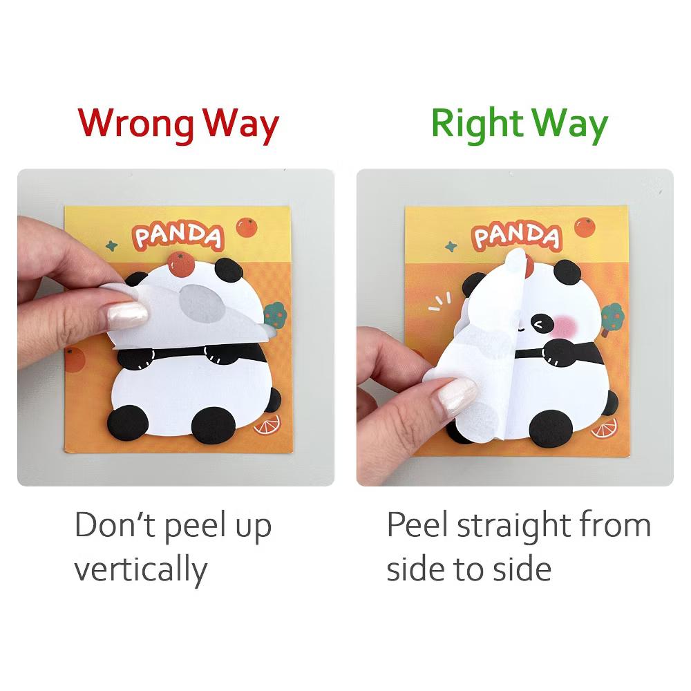 Cute Panda Sticky Notes, Adhesive Memo Notepads for Home, Office, Work (Set of 8) - Image 3