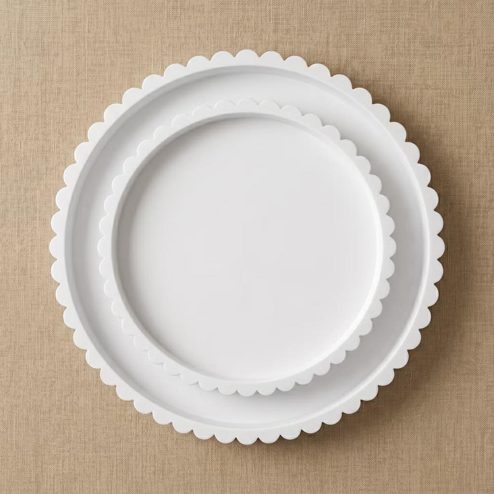 2Pc Round Silicone Vanity Tray Set Decorative Catchall Organizer for Bathroom Countertop Perfume White - Image 74